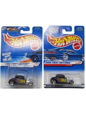 2 Hot Wheels 1998 First Ed 32 Ford DieCast Car Error Card Model #D-33